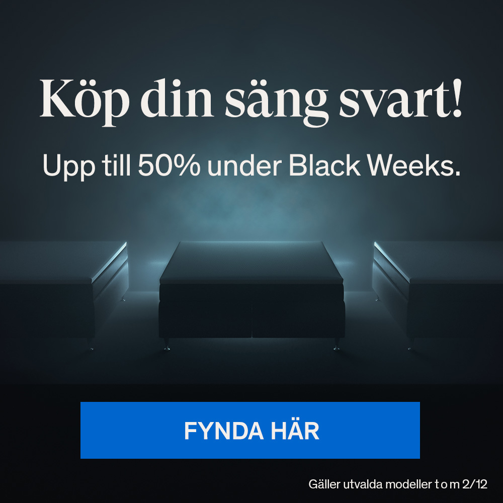 Köp sin säng svart! Upp till 50% under Black Weeks